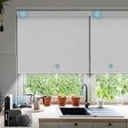SmartWings Motorized Smart Blinds with Remote, Automatic Blackout Roller Shade Work with Alexa Homekit Thread Google Z-Wave, Electric Blind for Window, Custom Width Up to 110" W,Vinyl Light Grey