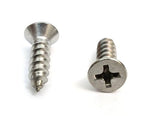 Bolt Dropper #6 x 1/2'' Stainless Steel Flat Head Phillips Wood Screw (100 Pack), 18-8 (304) Stainless Steel Sheet Metal Screws - Type A Point, Plain Finish