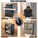 4-Inch Swivel Stem Caster for Rubbermaid Mop Bucket Utility Cart, 7/16-Inch Stem Diameter Rubber Wheel Set of 4, Heavy Duty TPR Weber Grills Shop Vac Replacement Wheels