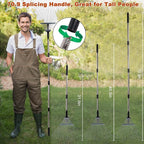 Leaf Collector Garden Rake Set - Adjustable 18 Tines Leaf Rakes & Leaf Picker Upper & 72 Gallon Lawn Waste Bag, Heavy Duty Collect Rake, Hand Leaf Scoop, Brown Paper Dumpster, Yard Gardening Tool