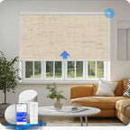 Motorized Blinds with Remote Cordless Automatic Motorized Shades Custom Blinds for Windows Smart Curtains Compatible with Alexa Google Home(Blackout Linen Soft Dunes,W69 x H72in)