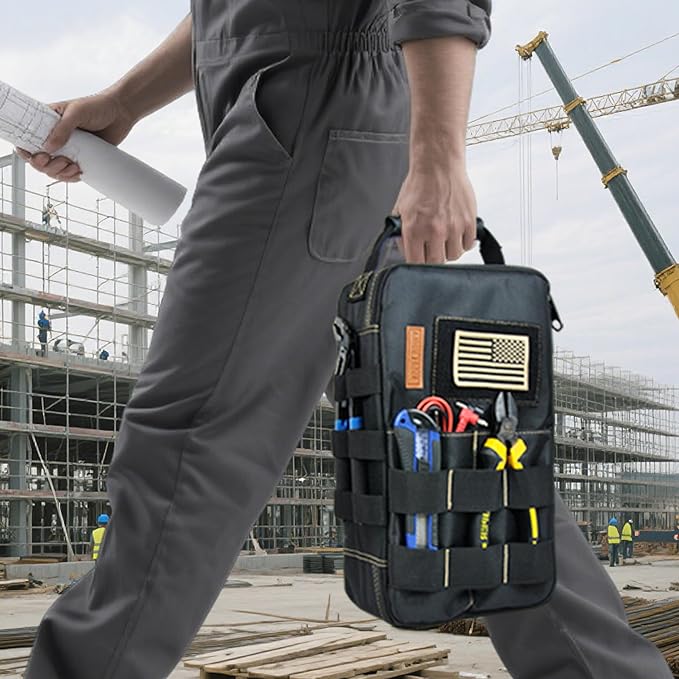 Small Tool Bag/pouch Organizer,Meter/EDC/Compact Tool Bag.Heavy Oxford cloth and large zipper,Suitable for various small tools.