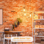 Brightever Warm Light Bulbs 60 Watt Equivalent, 2200K Amber Light Vintage Dimmable LED Edison Bulb, 850LM, 90+CRI, 7W ST58 E26 Bulb, Clear Glass Antique Decorative Lightbulbs for Room, 6-Pack