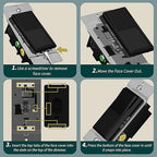 TOPGREENER Kalide Dimmer Light Switch, LED Dimmer Switch, Full Range Dimming, Single Pole/3-Way, 120VAC, 60Hz, 300W LED/CFL, Neutral Wire Not Required, Wall Plate Included, Black