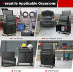 Goplus Tool Chest, 6 Drawers Extra Large Rolling Too Storage Cabinet with 4” Universal Lockable Wheels, Auto Lock, Protective Liner, 2-in-1 Heavy Duty Tool Box for Garage, Workshop