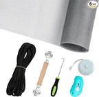 Windows Screen Replacement and Screen Door Repair Kit, 6Pcs Window Screen Fiberglass Mesh Kit - Window Screen & Screen Door Mesh & Screen Porch Repair Kit (Gray, 59" x 106")