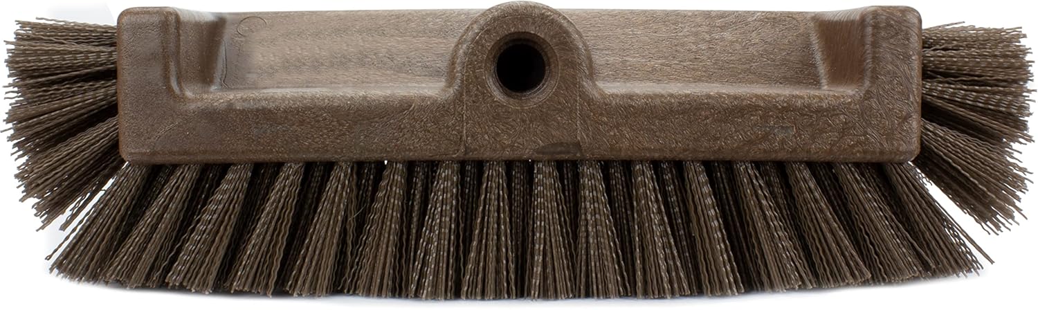 SPARTA Multi-Level Tile Scrub Brush 12" Wide Brush Head, Heavy-Duty Tile Cleaning Brush with End Bristles for Commercial Tiles, Tubs and Floor, Plastic, 12 Inches, Brown
