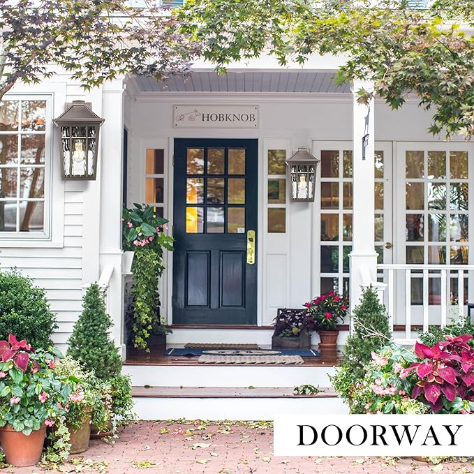 Darkaway Large Outdoor Sconce Lights Wall Light Fixtures,14inch Exterior Porch Light Outdoor Sconce Anti-Rust Waterproof Aluminum Outside Light with Water Ripple Glass for Patio Yard Doorway Garage