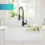KRAUS Britt Commercial Style 2-Function Single Handle Pull Down Kitchen Faucet in Matte Black, KPF-1693MB