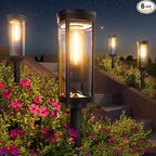 Bright Solar Lights Outdoor 6 Pack, Solar Pathway Lights Waterproof IP65, Auto On/Off Walkway Landscape Lighting, Long Lasting Outdoor Light for Walkway Landscape Path Yard Lawn Patio Decor