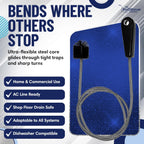 48" Flexible Long Pipe Brush | AC Drain Cleaner Tool | Sink Line Unclogger | Condensate Line Cleaning Brush | Easy Cleaning Flexible Drain Snake for Food, Hair & Clog Removal by FryOilSaver Co. B313C