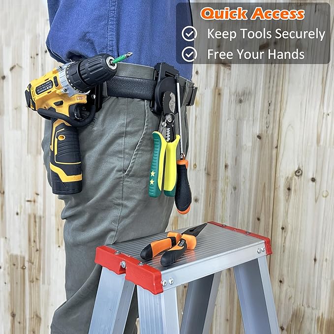 MUTUACTOR Magnetic Tool Belt Clip,Anti-Slip Magnet Tool Holder for Belt,Strong Magne Clip Tool Belt Accessories for Hammer Screwdrivers Adjustable Wrench Magnetic Tools and Hardware(1 Set)