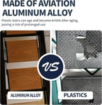 3 Step Ladder,Folding Step Stool with Aluminum Wide Pedal& Convenient Handgrip,330lbs Capacity Steel Ladder for Household and Office(Gold)