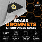 18' x 24' Super Heavy Duty 16 Mil Silver/Brown Poly Tarp Cover - Thick Waterproof, UV Resistant, Rip and Tear Proof Tarpaulin with Grommets and Reinforced Edges - by Xpose Safety