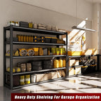 60" W Garage Shelving 5-Tier Storage Shelves Adjustable Metal Shelving Units 3030LBS Storage Shelves Heavy Duty for Industrial, Warehouse, Basement,72" H × 60" W × 24" D