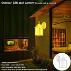 LIT-PaTH Outdoor LED Wall Lantern, Wall Sconce as Porch Light, 9.5W 800 Lumen, Aluminum Housing Plus Glass, 3000k-Matte White Finish, 2-Pack