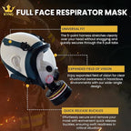 KYNG GAS Mask - 40 mm NBC Filter - Full Face Respirator Mask CBRN Survival & Tactical Gas Mask for Chemical Fumes, Particulates, and Smoke Protection, Military Grade Construction
