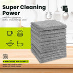 12 Pack Cleaning Cloth,Ultra Soft Absorbent Quick Drying Microfiber Cleaning Rags,No Scratches,Reusable,Washable,Lint Free Cleaning Towels for Kitchen,Window,Glass,car,11.8"×11.8"(Dark Grey)