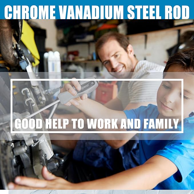 100-Piece Magnetic Screwdriver Set with Plastic Rack, Includes Slotted/Phillips/Torx Precision Drivers, Non-Slip Rubber Handles, Multi-Purpose Screwdrivers, Best Tools Men Gift (Grey)