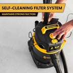 Vacmaster Professional VDK811PW 0201 8 Gallon 4.5 Peak HP Wet/Dry Vac with Self-Cleaning Filter System, 8 Gal, Black
