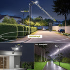 Ofuray Of-8800W Solar Street Lights Outdoor,IP67 Solar Security Flood Lights Parking Lot Commercial with Motion Sensor, 6500k Led Dusk to Dawn with Remote Control for Street,Park,Barn