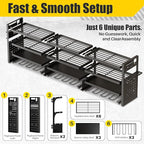 Large 49''W Power Tool Organizer Wall Mount | 620lbs Garage Storage Rack with 12 Cordless Drill Holder | 4-Tier Heavy Duty Utility Shelf for Battery Workshop Organization