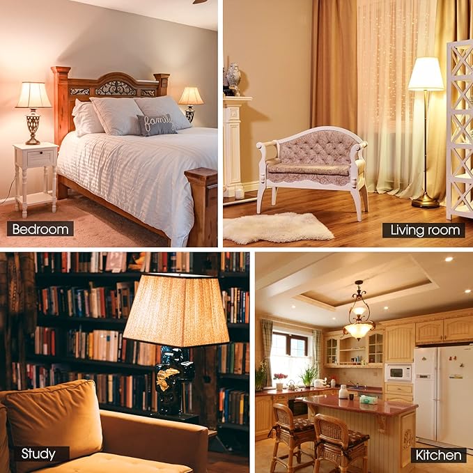 Energetic 6-Pack Dimmable LED Light Bulbs 100 Watt Equivalent, 1500 Lumens 12.5W, Warm White 3000K, E26 LED Bulb, 15000 Hrs, ETL Listed