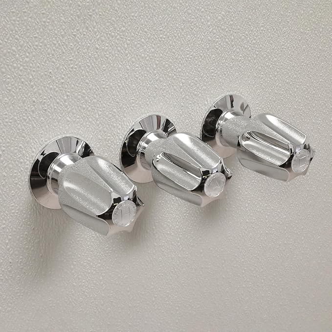 Danco (39619) Bathtub and Shower 3-Handle Remodel/Rebuild Trim Kit for Price Pfister Verve Faucets, Includes 12H-2H, 12H-2C, 12H-18D Stems, Knob Handles in Chrome, Pack of 1