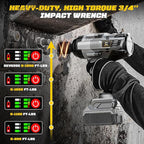 Cordless Impact Wrench 3/4 inch compatible with Dewalt 20V Battery, Cerycose1850ft-lbs (2500N.m) Brushless Electric Impact Gun, High Torque Impact Driver, Bare Tool Only, Heavy-Duty Automotive