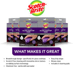Scotch-Brite Glass Cooktop Pads, Scratch-Free & Non-Abrasive Scrubbers for Glass or Ceramic Stovetops, Cleans Burnt-On Messes with Just Water, Reusable Dishwasher-Safe Design (12 Pads)