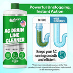 Sylvan AC Drain Line Cleaner | Free XXL Drain Brush | 32 Oz | 12 Month Supply | Made in USA | Universal Compatibility | Removes Clogs and Buildup from HVAC Condensate Lines | Air Conditioner Unclogger