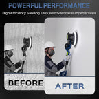 Drywall Sander, 2025 Upgraded 8-Amp Popcorn Ceiling Removal Tool with 7 Variable Speed 800-1800RPM, Drywall Sander with Vacuum Dust Collector with Extendable Handle, LED Light,12pcs Sanding Discs,Blue