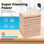 12 Pack Cleaning Cloth,Ultra Soft Absorbent Quick Drying Microfiber Cleaning Rags,No Scratches,Reusable,Washable,Lint Free Cleaning Towels for Kitchen,Window,Glass,car,11.8"×11.8"(Camel)