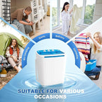 Superday Portable Washing Machine, 17.6lbs Small Washing Machine and Spin Dryer Combo, Mini Twin Tub Laundry Machine for Camping, Apartments, Dorms, College Rooms, RV, Delicates, Blue