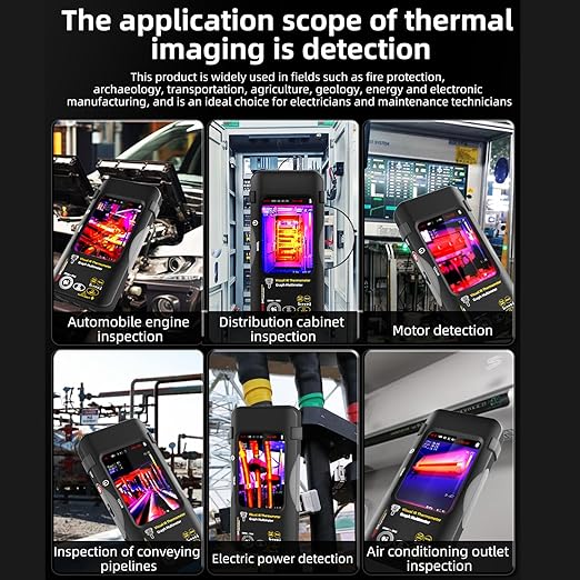 BSIDE SH9 Thermal Imaging Camera Multimeter with Macro Lens 428×320 Resolution with 20000 Words Multimeter 3.98'' Touchscreen 25Hz Infrared Thermal Camera Dual-Light Fusion 15 Thermal Palettes Tester