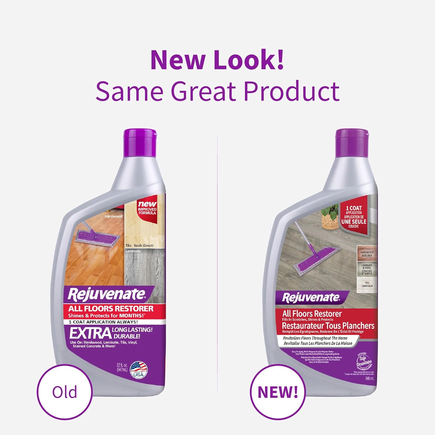 Rejuvenate All Floors Restorer Fills Scratches, Shines And Protects All Floor Types, Including Hardwood, Laminate, Vinyl And Tile, 32 Ounces