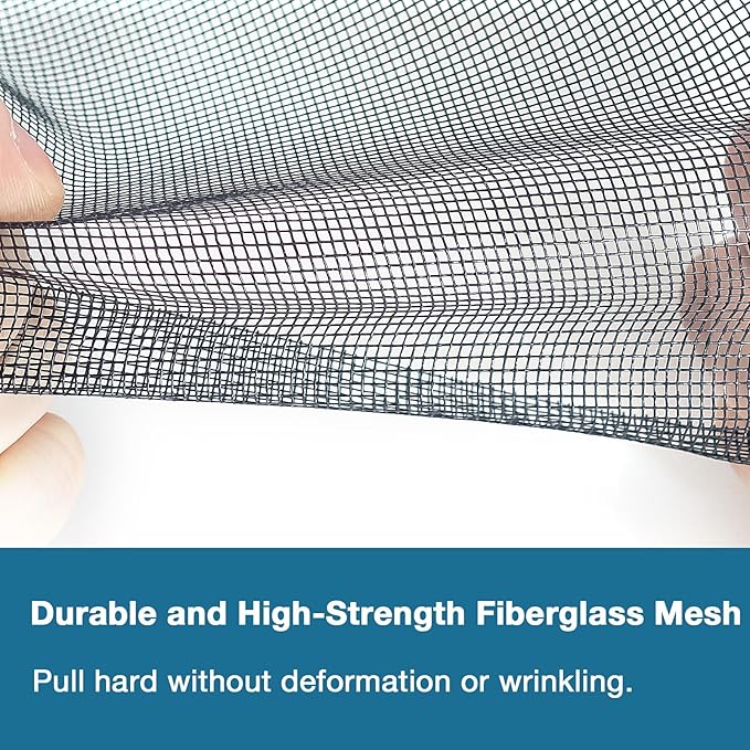 NeatiEase Window Screen Roll, 84"x100' Adjustable Flexible Fiberglass Screen Door Mesh - DIY Replacement Kit for Patio Porch Door Windows and Sliding Screen Doors(Gray)