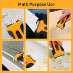 Razor Blade Scraper Tool with 15 Extra SK5 Blades - Multi-Surface for Glass Tile Window Car Cooktops - Stainless Steel, Cleaning & Paint Removal Tool