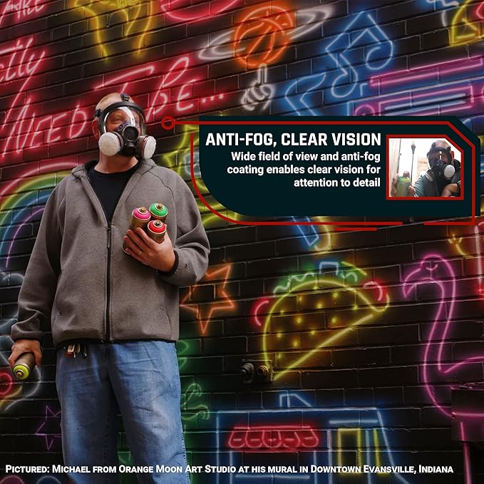 Parcil Distribution Gas Mask Survival Nuclear and Chemical Full Face Respirator - Organic Vapor & Particulate - CE Tested