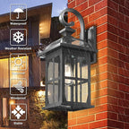 Darkaway Large Outdoor Wall Lights, 22inch Exterior Light Fixture with Seeded Glass, Aluminum Anti-Rust Outside Exterior Lights Sconces Lighting for House Porch Yard Hallway Doorway Garage