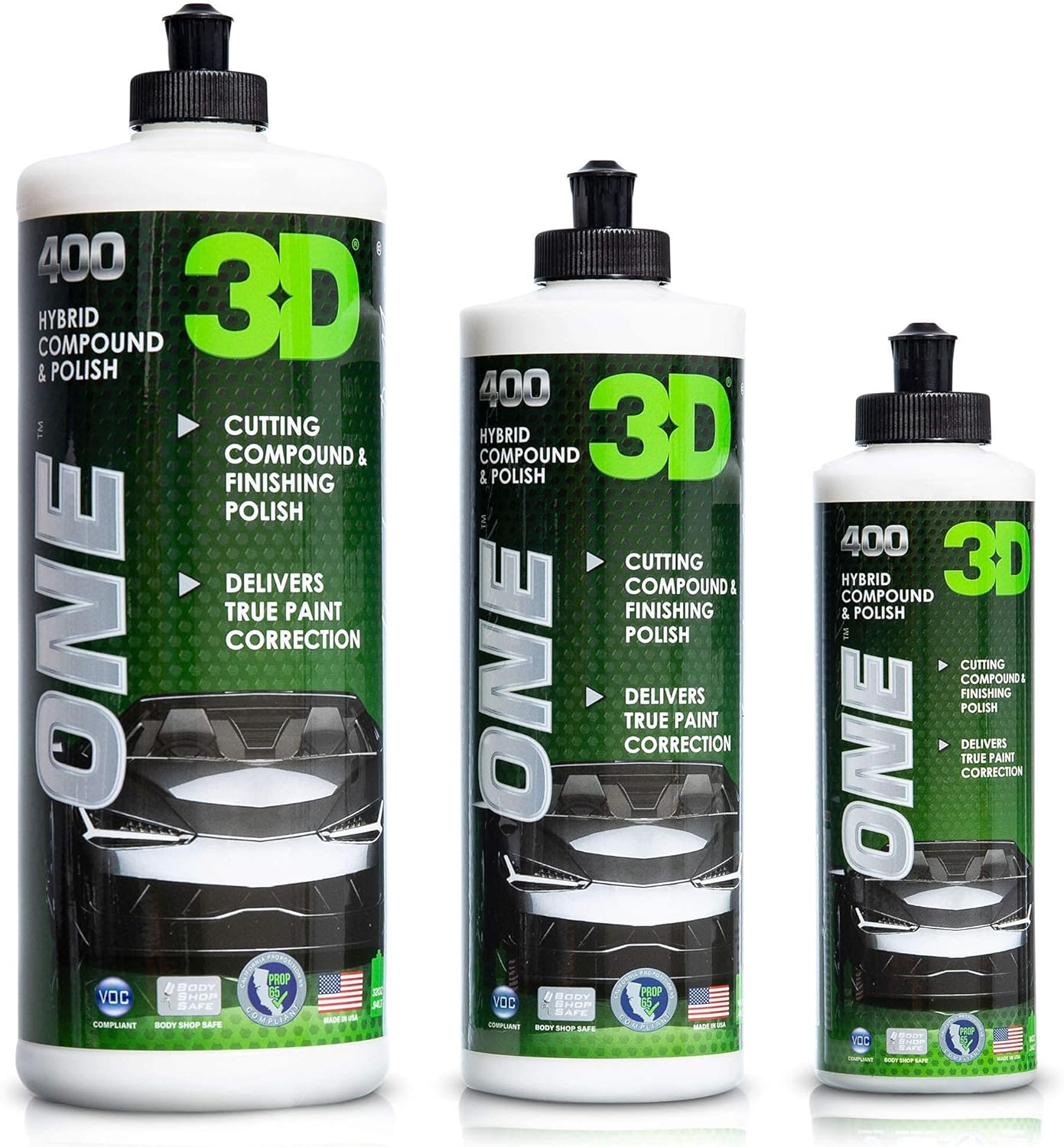 3D One Car Scratch & Swirl Remover Hybrid Rubbing Compound & Polish Buffing Compound for True Paint Correction 8oz Made in USA