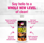 Quick N Brite Fireplace Gel Cleaner with Scrub Brush for Brick, Stone, Rock, Tile, and Marble, Nonabrasive Fireplace Cleaner, Made in the USA, 16 oz