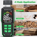 Rechargeable Moisture Meter for Wood, Walls & Hardwood – Accurate Pin-Type Digital Tester with Large Color Display, Automatic Alarm, Calibration & HOLD Function for DIY & Construction Projects
