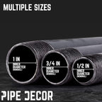 Pipe Decor 1/2” x 72” Malleable Cast Iron Pipe, Pre Cut, Industrial Steel Grey Fits Standard Three Quarter Inch Black Threaded Pipes Nipples and Fittings, Build Vintage DIY Furniture, 4 Pack
