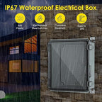 Waterproof Electrical Junction Box, IP67 Plastic Weatherproof Outdoor WiFi Enclosure with Mounting Plate, Wall Brackets, for WiFi Electronics Project, Clear (5.9"x5.9"x3.5")