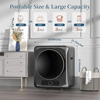 Zynkez 25Lbs Washer and 10Lbs Dryer Combo, Full Automatic Portable Laundry Set with 10 Wash Programs, 5 Dry Modes, Stainless Steel Tub, Compact for Apartments, Dorms, RVs