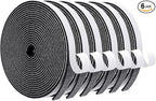 MAGZO Weather Stripping Door Seal, 1/2 in W X 1/8 in T X 99 Ft Total Adhesive Foam Insulation Tape for Windows 16.5 ft X 6 Rolls, Black