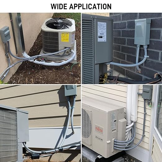 3/4 Inch Flexible Conduit Liquid Tight Connector Nonmetallic Liquid Tight Straight Conduit PVC Flexible Electrical Conduit Fittings 50PACK