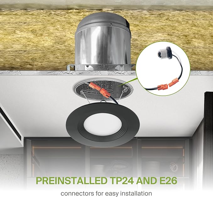 ASD Retrofit LED Recessed Lighting 5/6 Inch | 12W 1009Lm Wet Rated Dimmable Ceiling Downlights | 2700K-5000K Adjustable CRI90 Black Room Recessed Light Fixtures | LED Can Lights 6 Pack