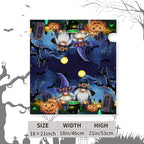 Halloween Pumpkins Magnetic Mailbox Covers Standard Size 21x18 Inches Gnome Halloween Moon Night Mailbox Wraps Letterbox Covers Garden Yard Home Decor for Outdoor